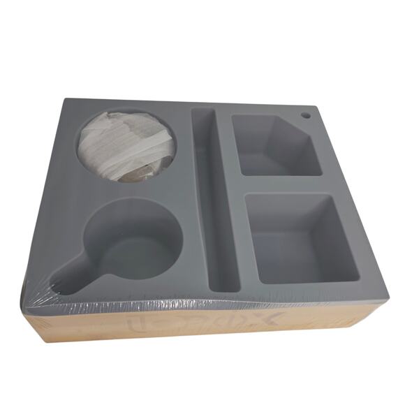 Couch Cup Holder Tray for Drinks & Snacks Sofa & Recliner Gray & Wood New In box - Picture 1 of 5